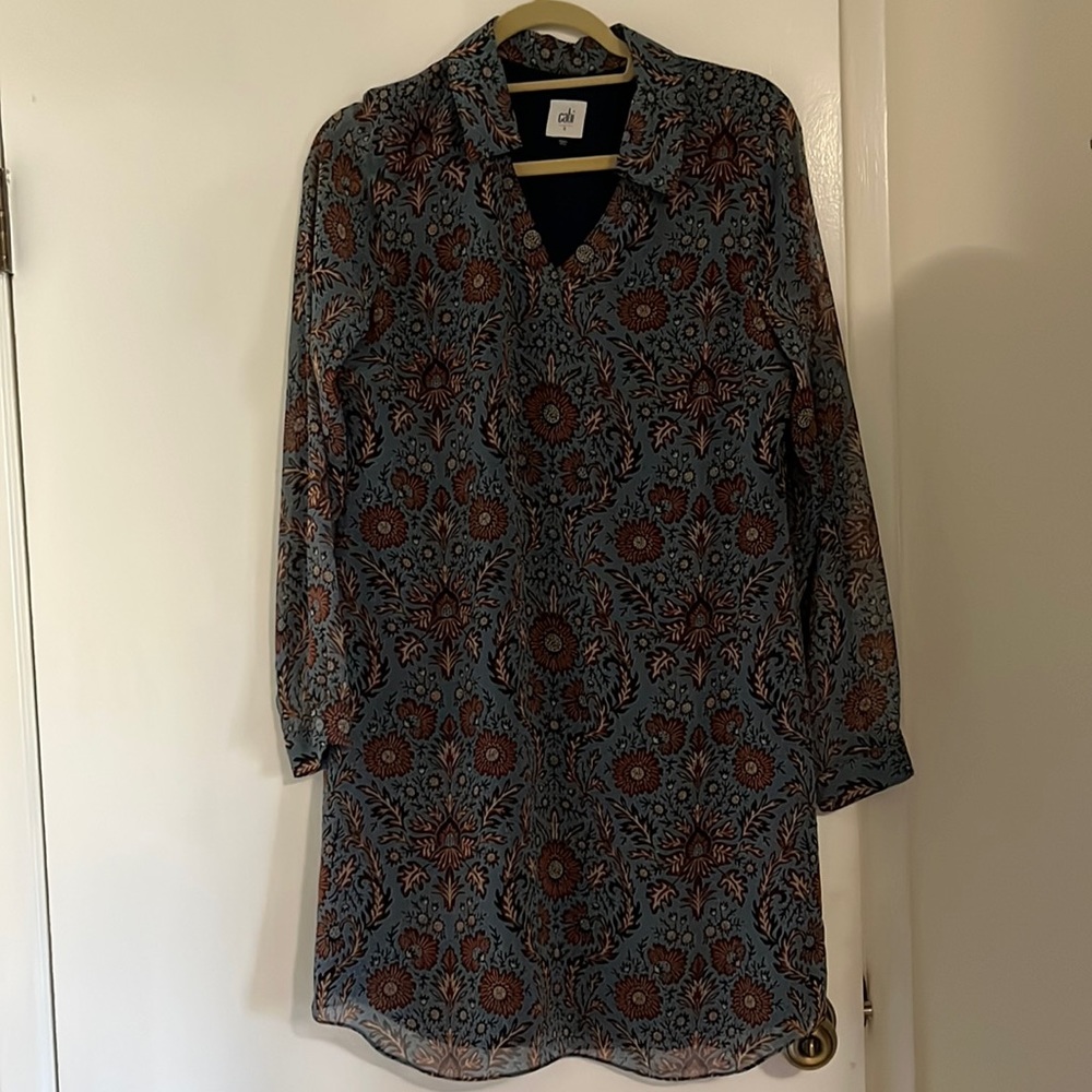 Cabi shirt dress with floral pattern size small